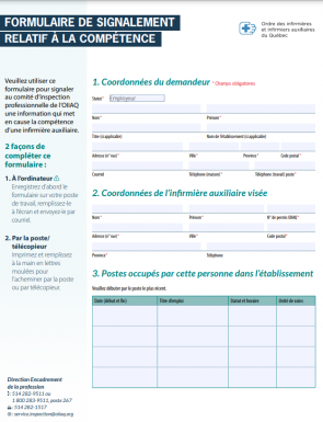 Formulaire Signalement